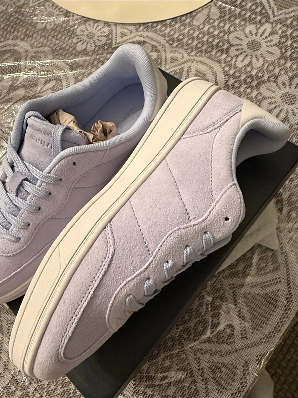 Tommy Hilfiger Light Blue Suede Low-Top Sneakers